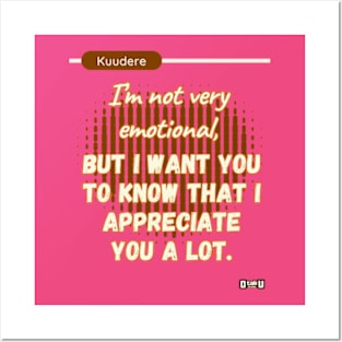 Kuudere love phrase design Posters and Art